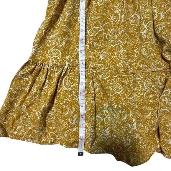 Rewind Boho Mixed Paisley Print Juniors Sz Large Yellow Mini Dress - Picture 2 of 9
